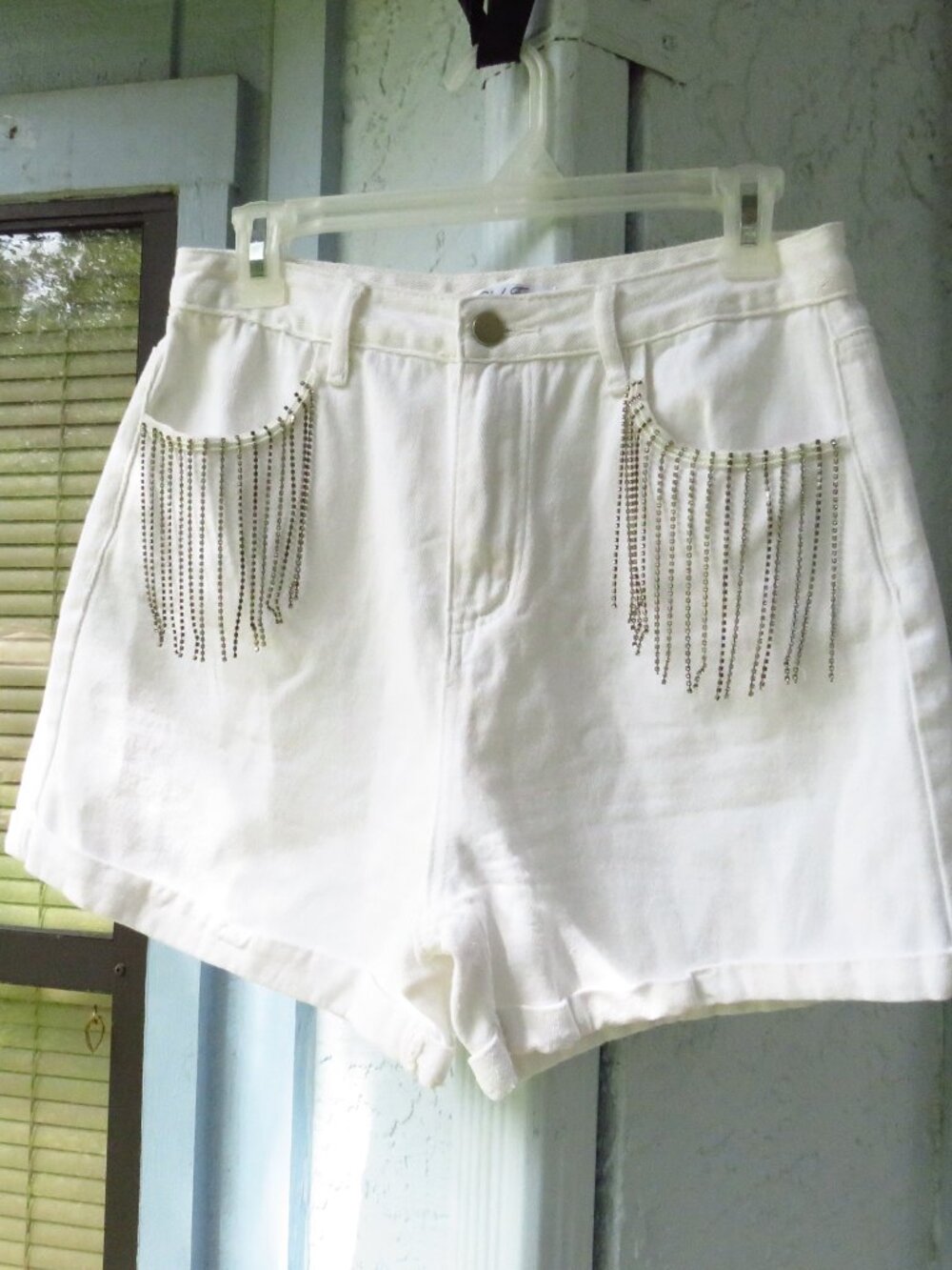 Cloud Ten Womens White Denim Shorts Size 10 High rise